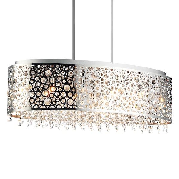 Bubbles 11 Light Drum Shade Chandelier With Chrome Finish